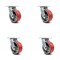 Service Caster 5 Inch Red Poly on Cast Iron Caster Set with Ball Bearing and Swivel Lock SCC SCC-30CS520-PUB-RS-BSL-4 - alternate 4